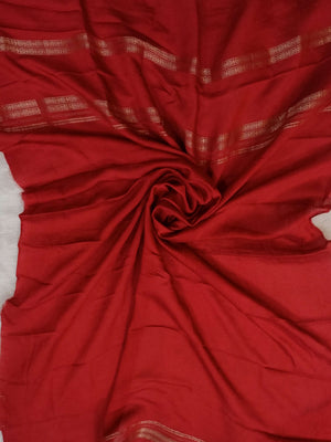 Assamese Handloom Green Saree with Red Contrast Blouse Online