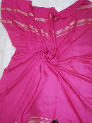  Assamese Handloom Rustic Red Saree with Pink Contrast Blouse Online