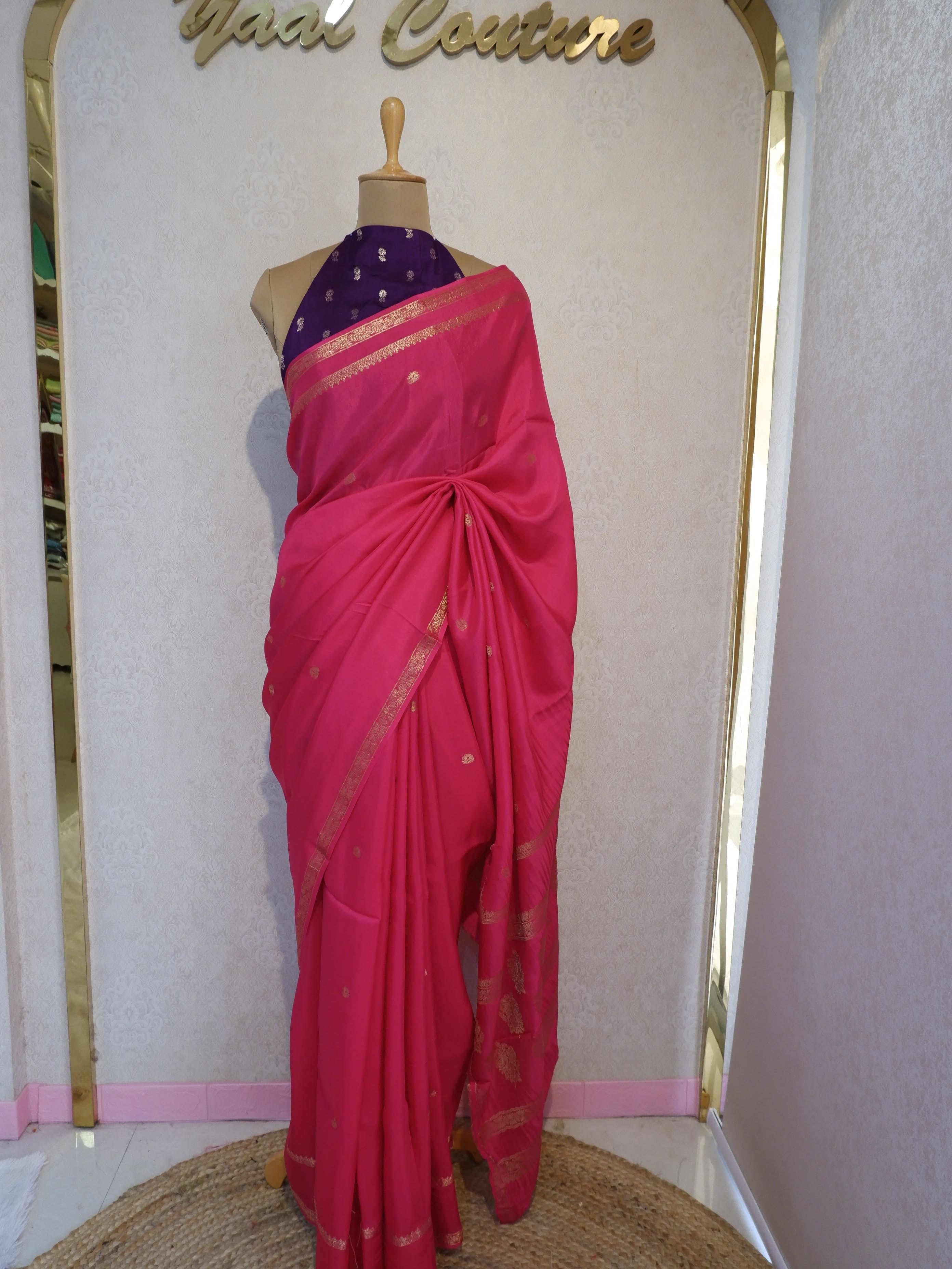 Pink Georgette Crepe Saree Online
