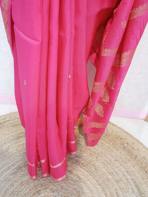 Pink Georgette Crepe Saree Online