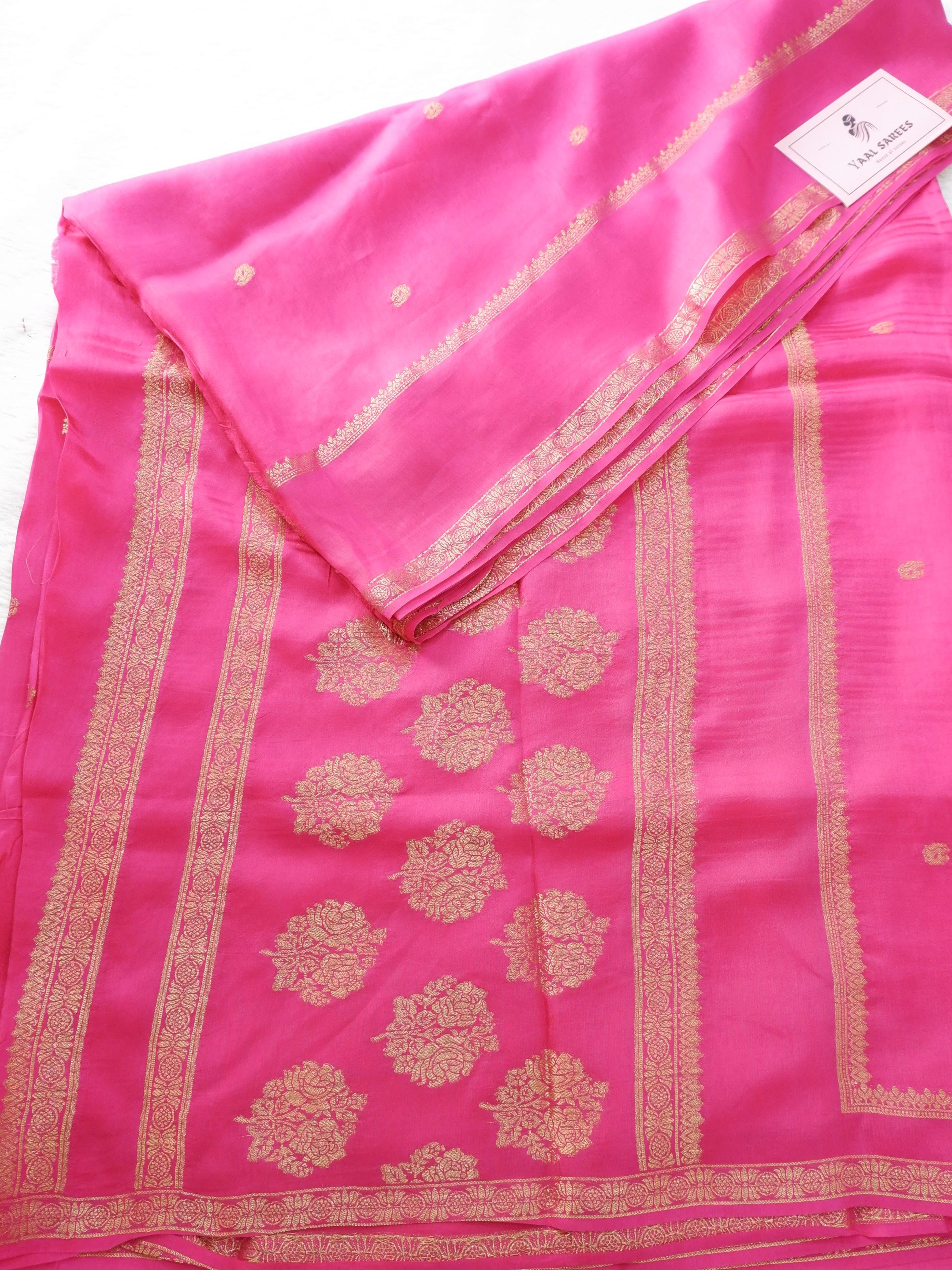 Pink Georgette Crepe Saree Online