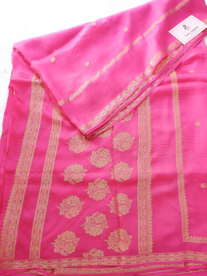 Pink Georgette Crepe Saree Online
