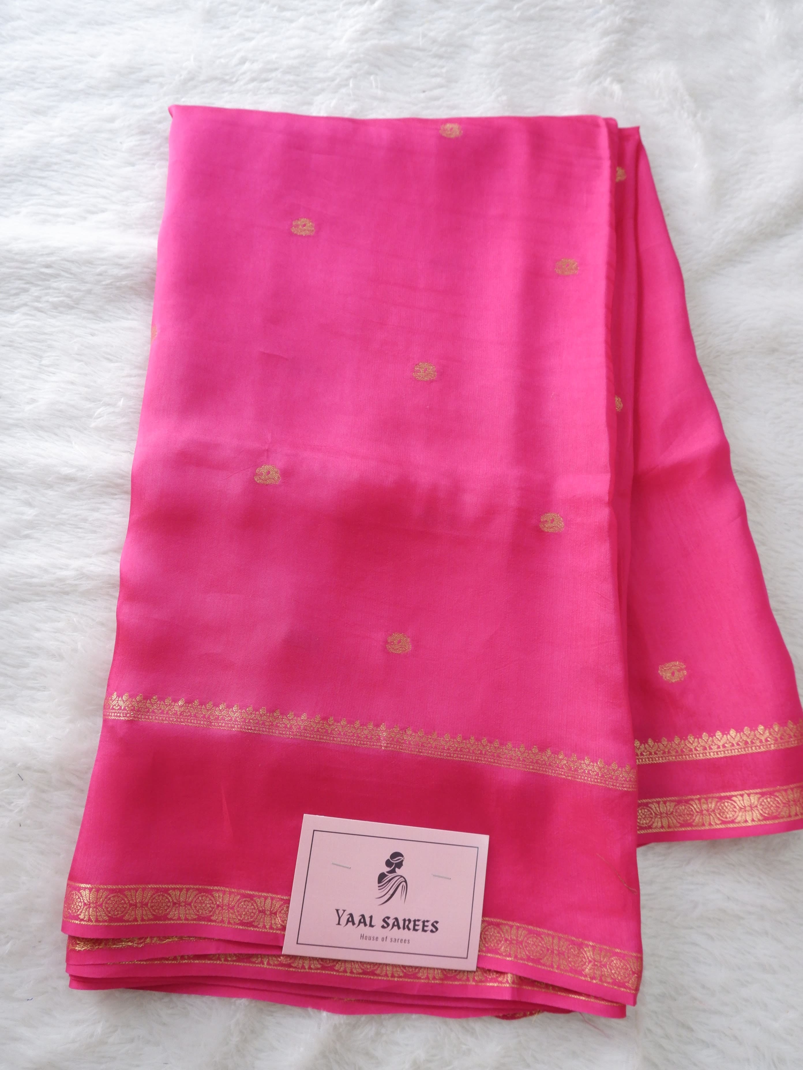 Pink Georgette Crepe Saree Online