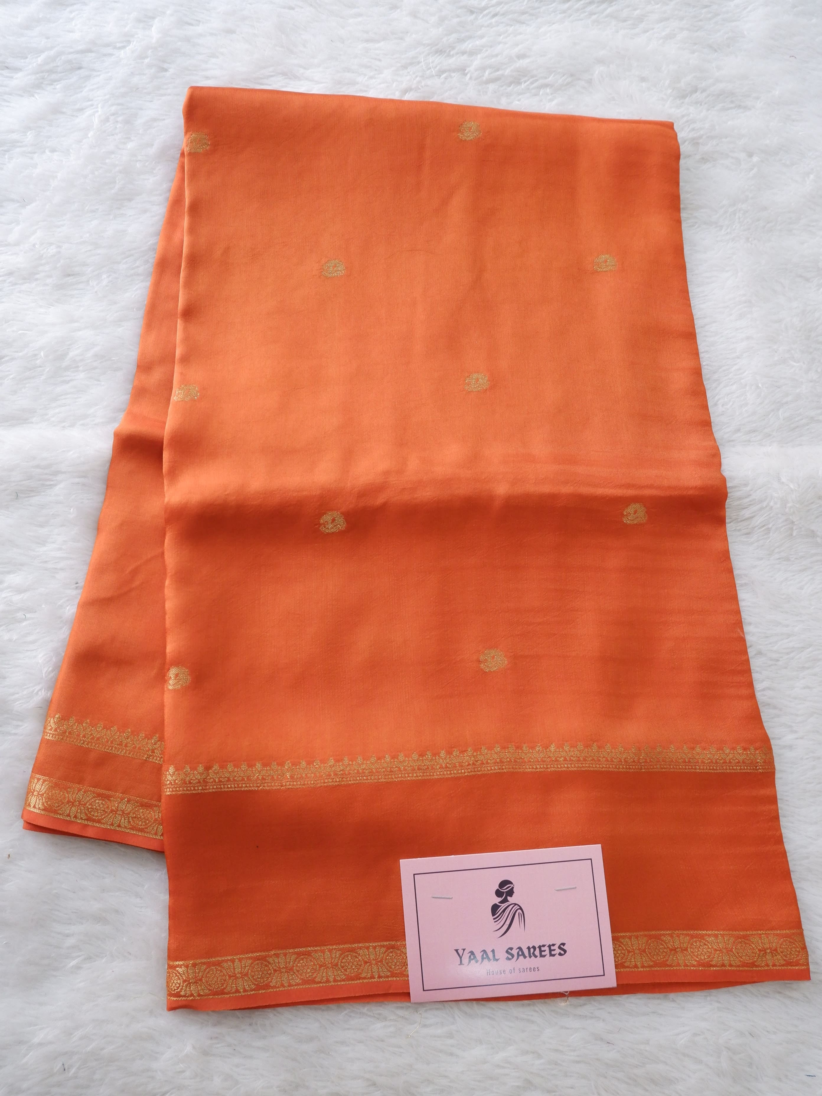 Orange & Pink Georgette Crepe Saree Online