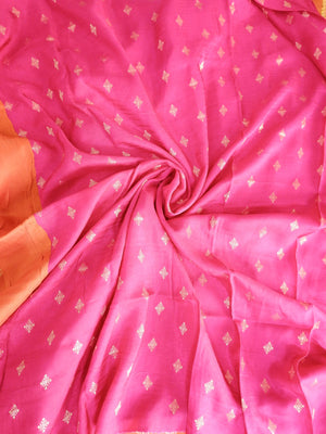 Pink fabric with gold patterns, .