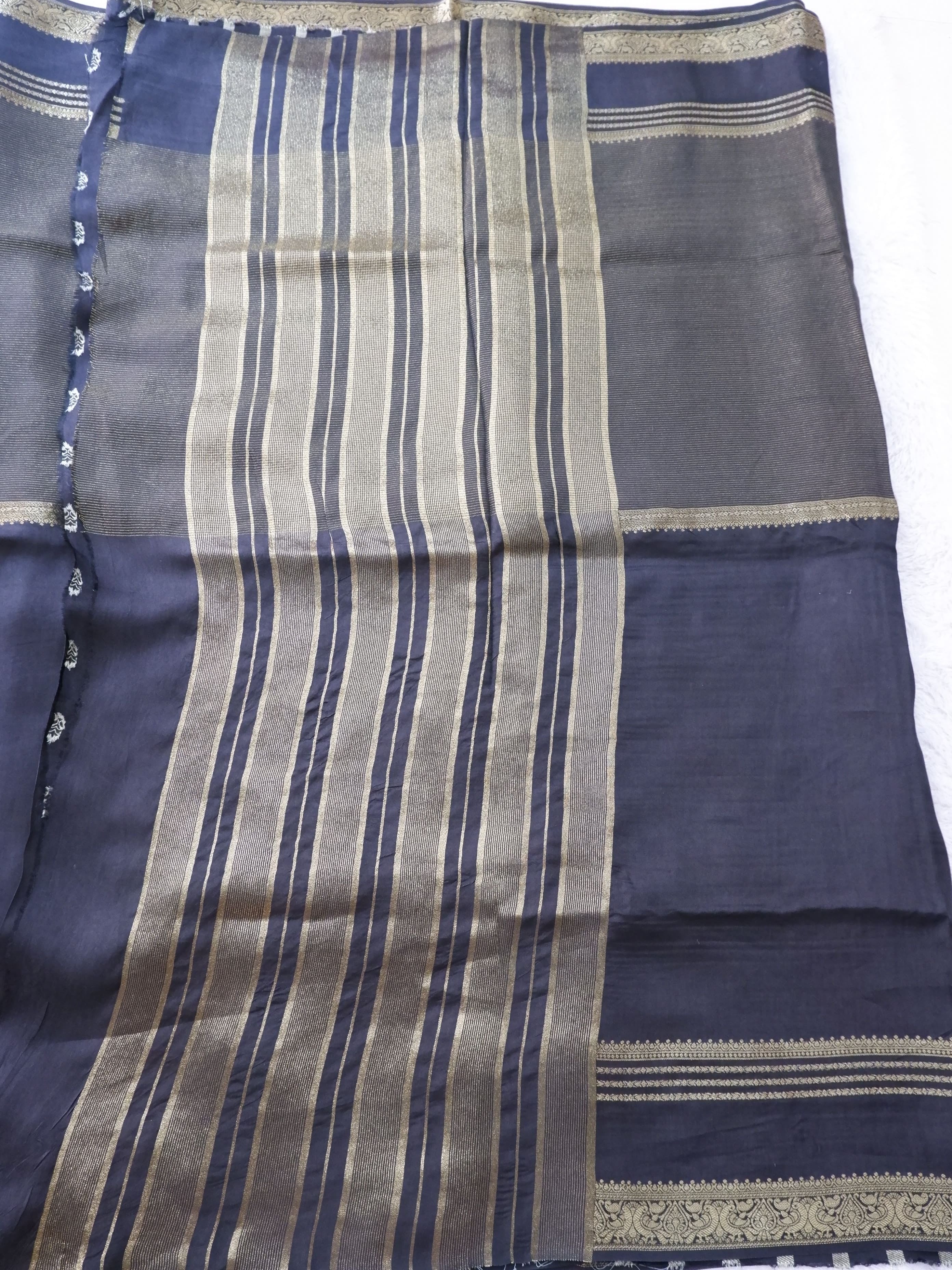Black Tissue Half and Half Saree with Matching Blouse Online