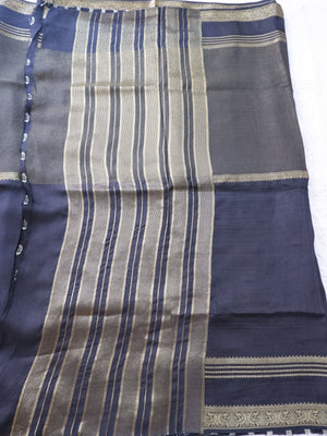 Black Tissue Half and Half Saree with Matching Blouse Online