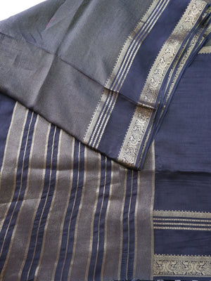 Black Tissue Half and Half Saree with Matching Blouse Online