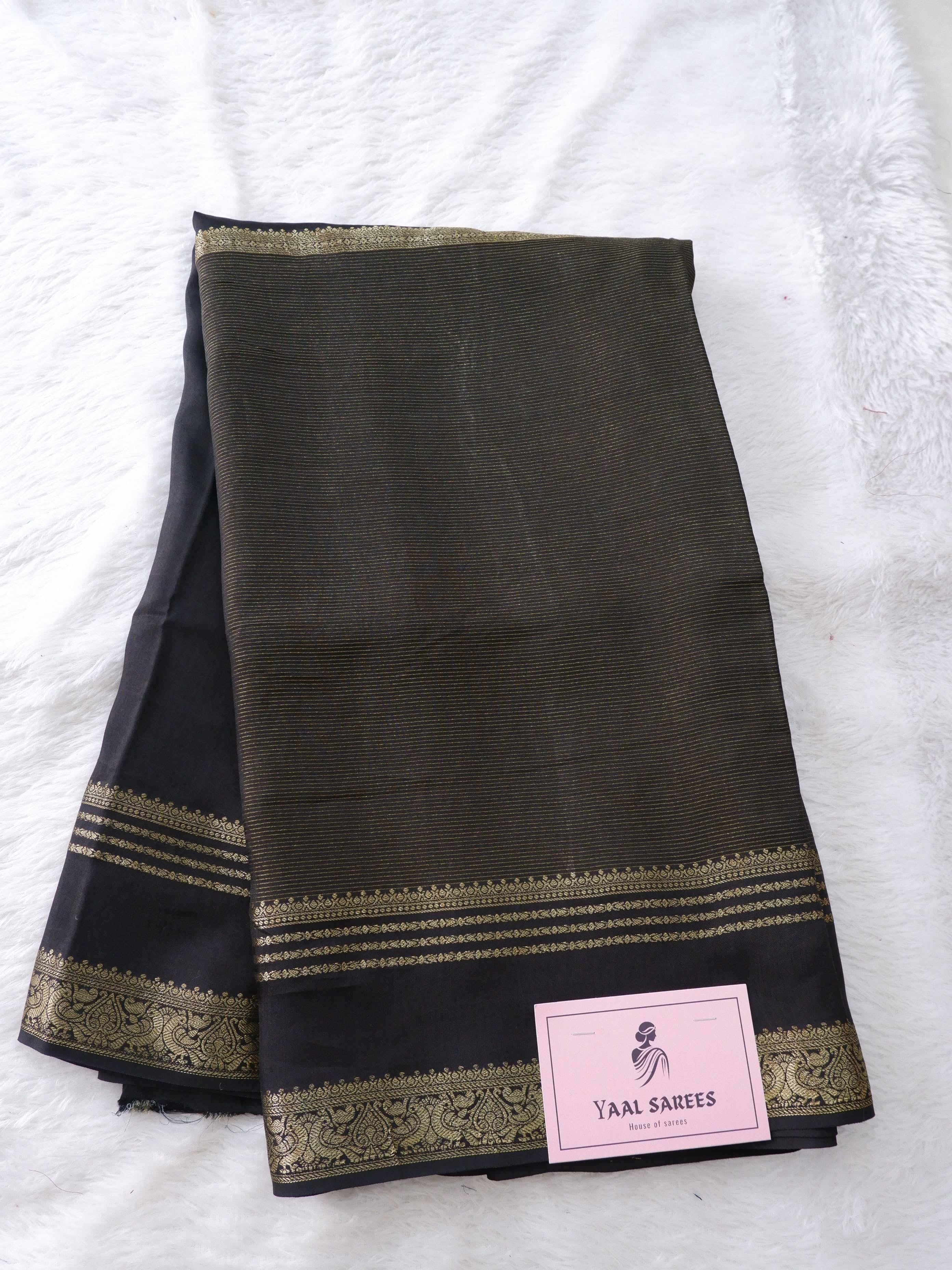 Black Tissue Half and Half Saree with Matching Blouse Online