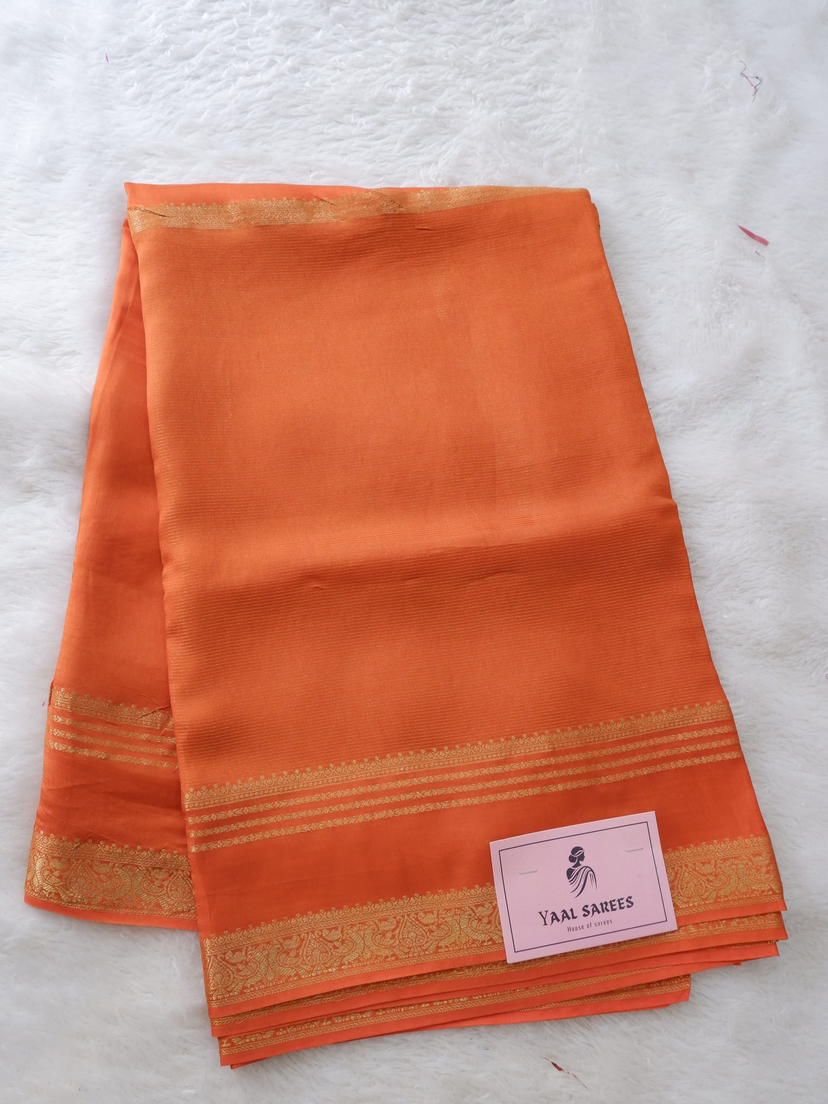 Orange Tissue Half and Half Saree with Matching Blouse Online