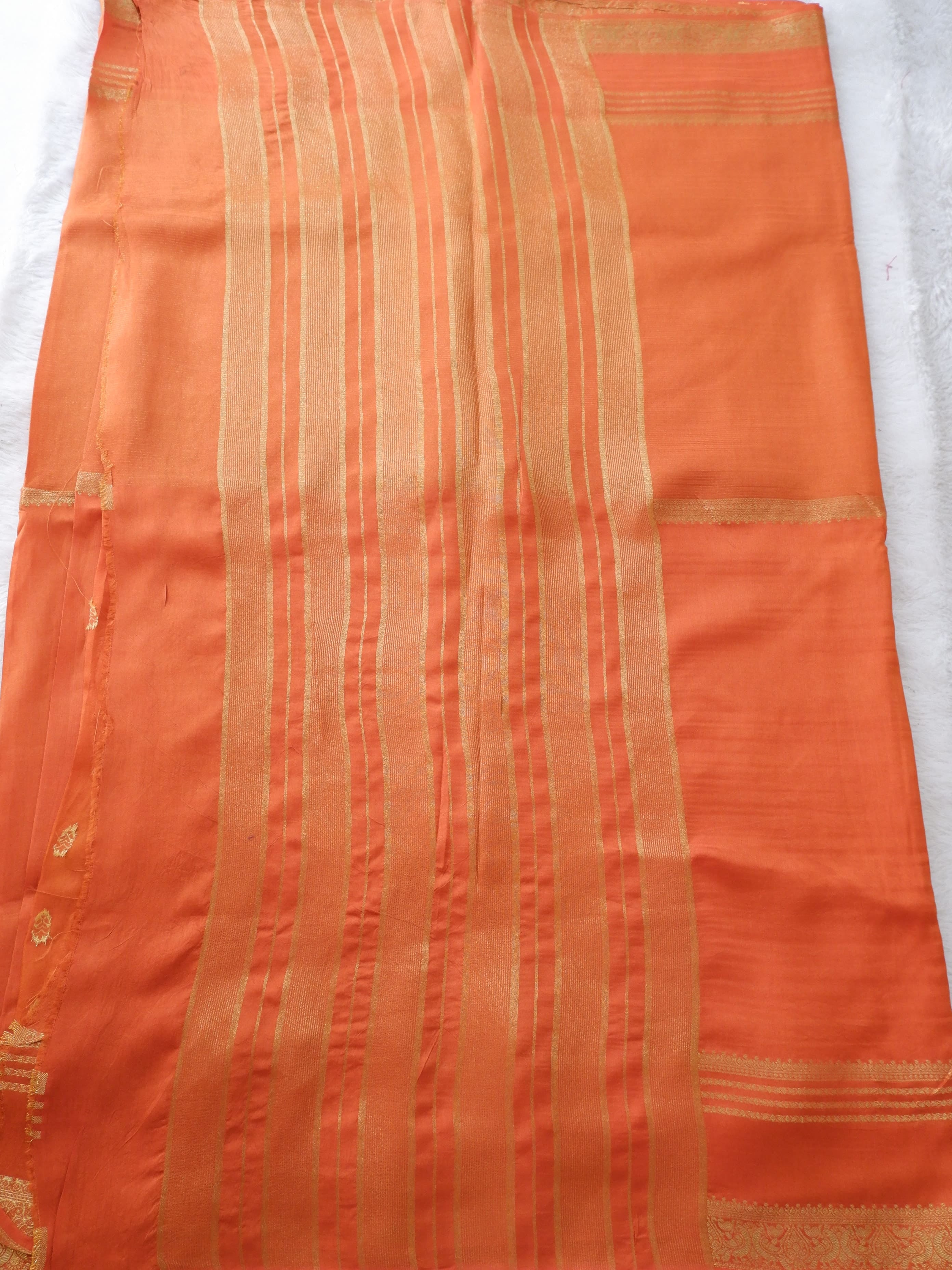 Orange Tissue Half and Half Saree with Matching Blouse Online
