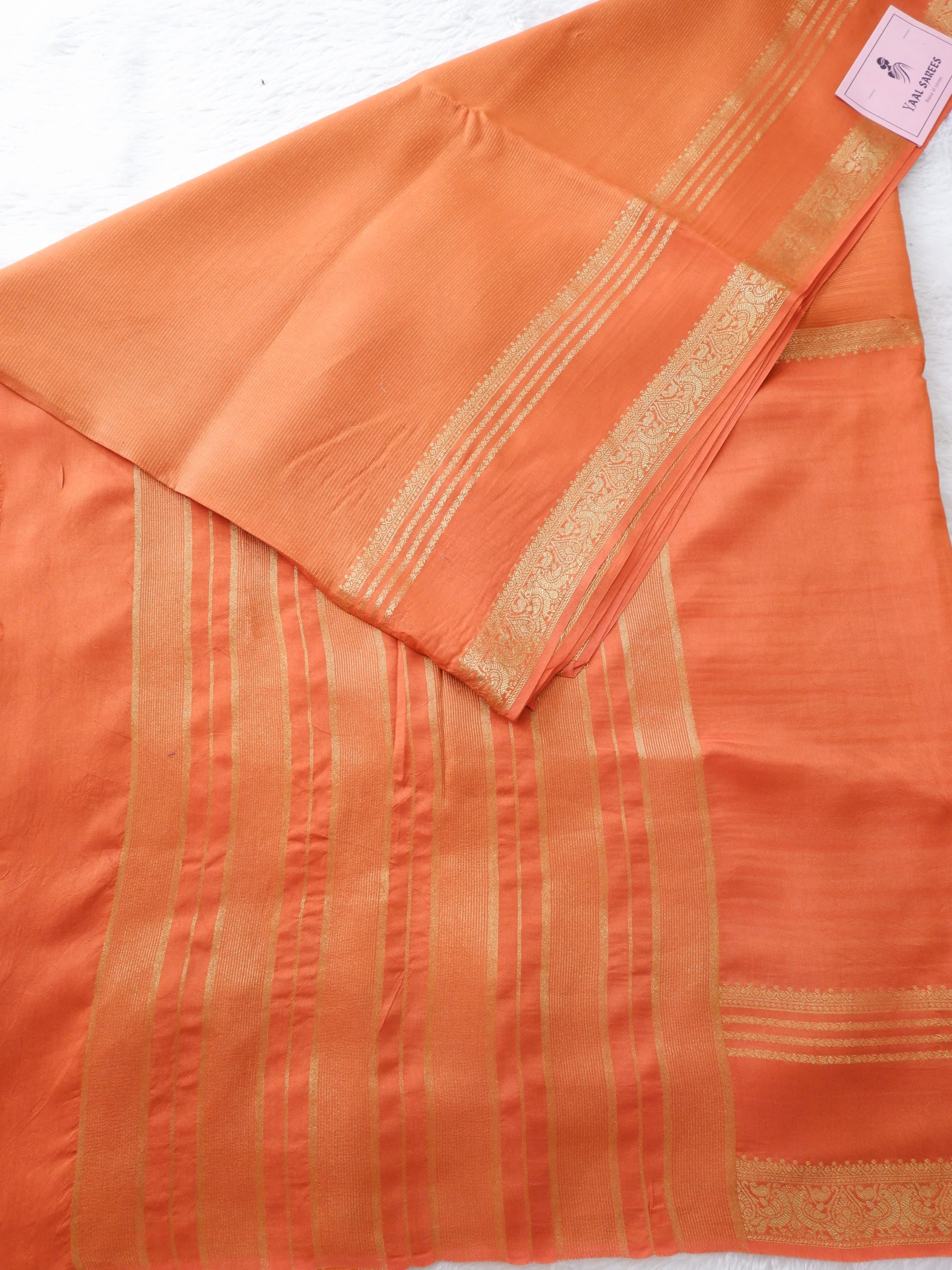 Orange Tissue Half and Half Saree with Matching Blouse Online