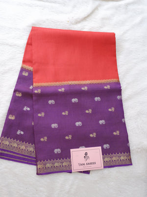 Tissue Saree with Elephant Zari Border Online