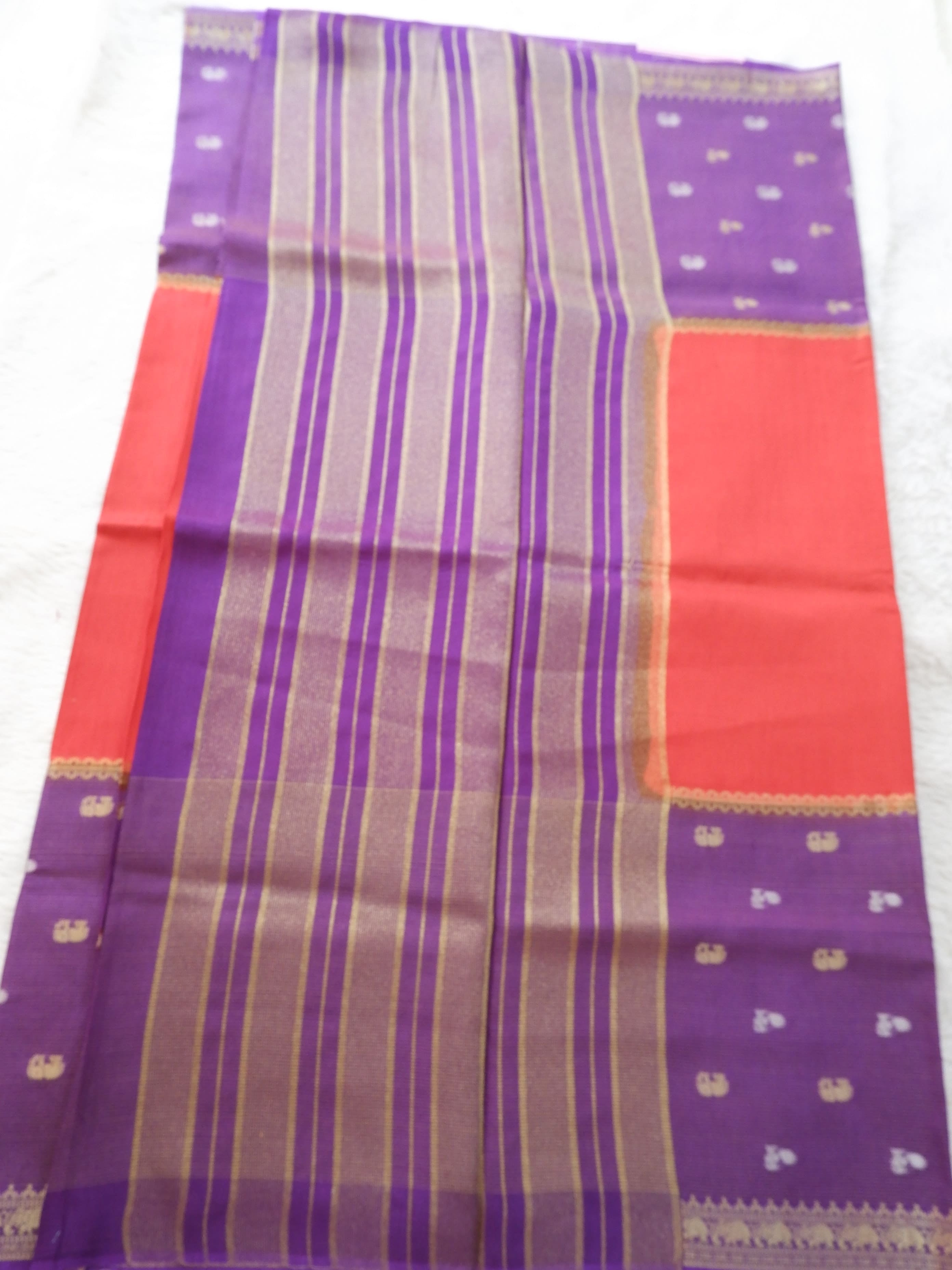 Tissue Saree with Elephant Zari Border – Regal Traditional Elegance