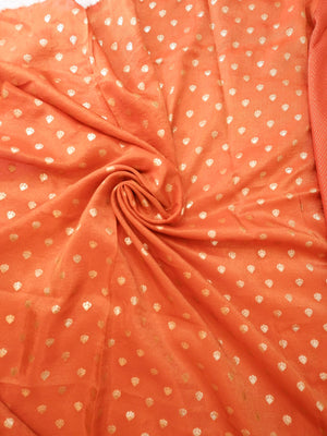 Orange Tissue Saree with Elephant Zari Border Online