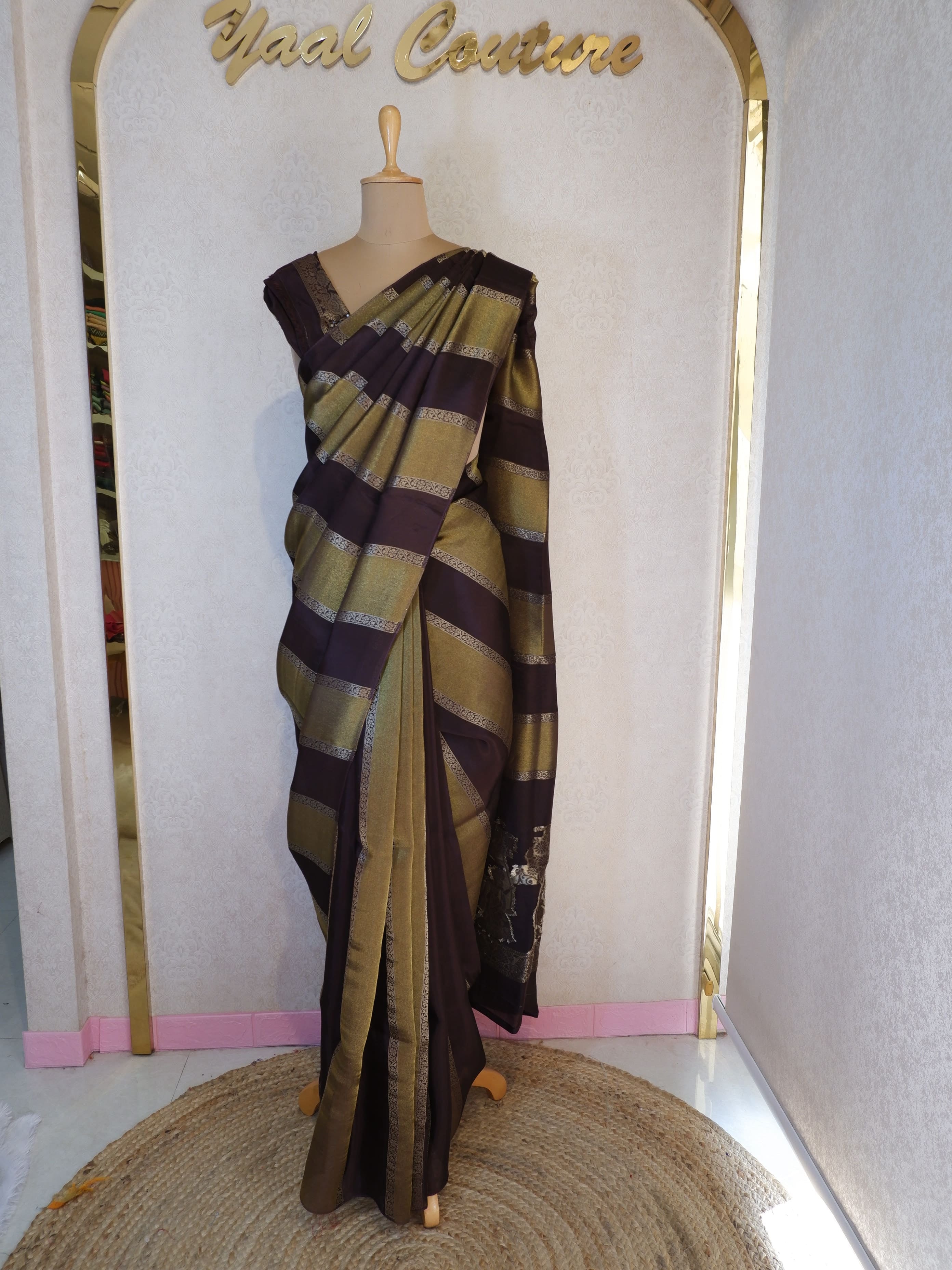 Premium Brown Shimmer Crepe Tissue Paper with Elegant Line Texture Online
