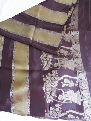 Premium Brown Shimmer Crepe Tissue Paper with Elegant Line Texture Online