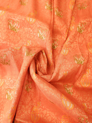 Plain Orange Satin Saree with Elegant Gold Border Online