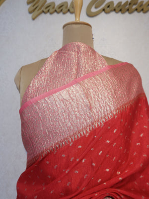 Red fabric with gold borde