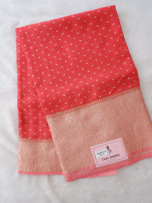 Red fabric with a pattern