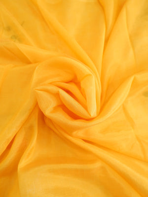 Checks Mangalagiri Vintage Yellow Saree with Digital Print Online