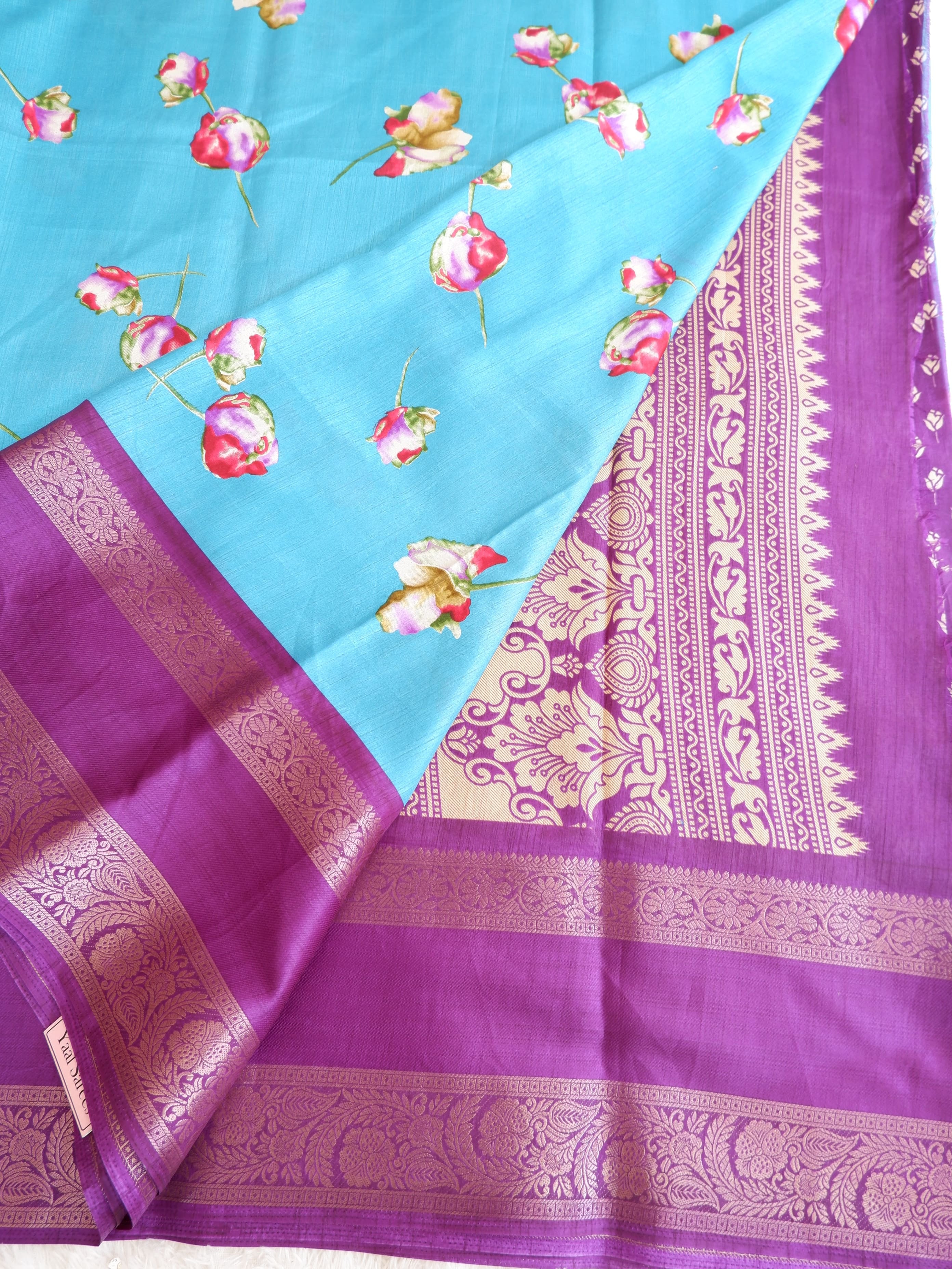 Regal Dola Silk Blue And Purple Saree