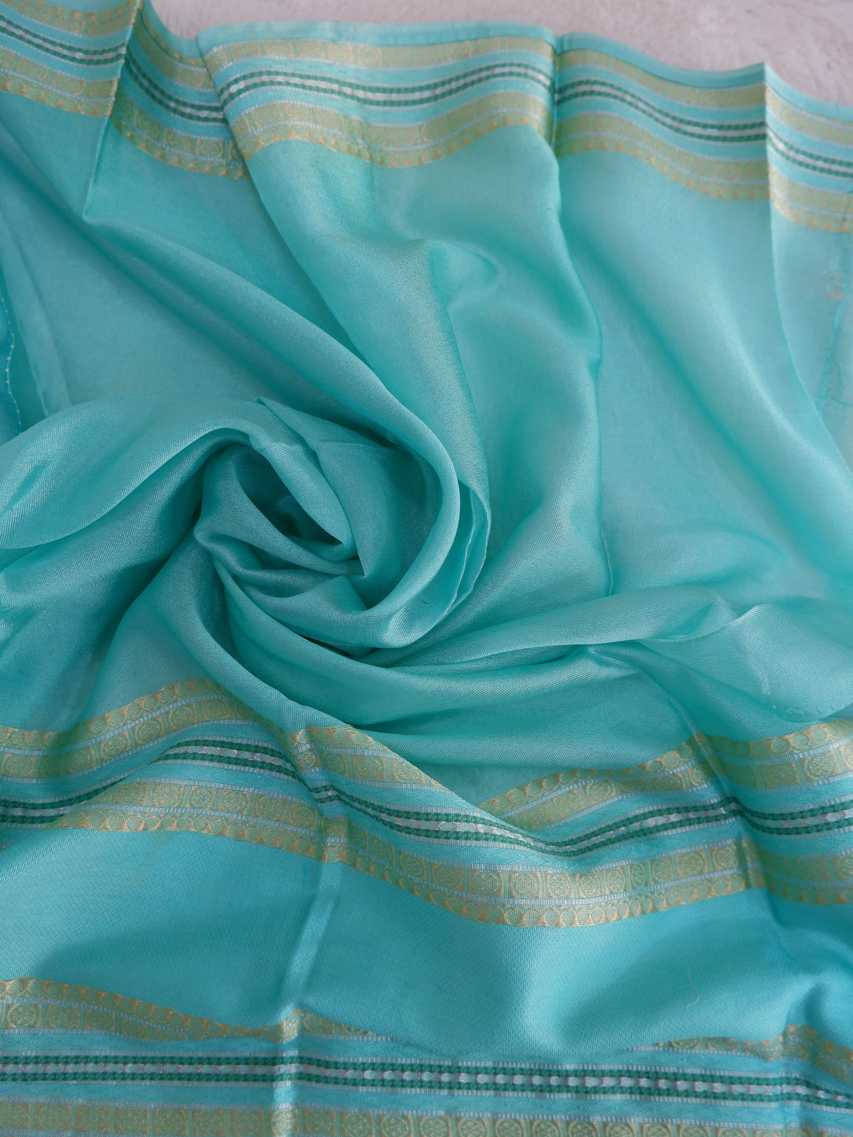 Sunset Orange Warm Silk Saree with Gadwal Border Online