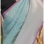 Banarasi Silk Saree See Green With Purple Piping
