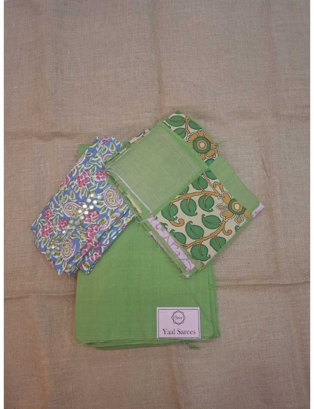 Mangalgiri Plain Cotton Saree Green