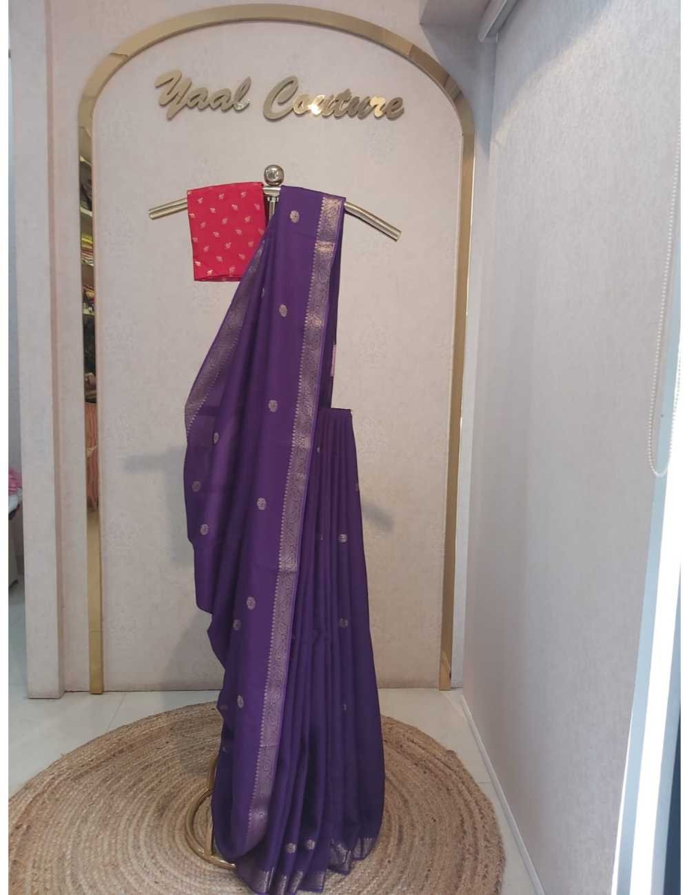 Viscose Saree with Coin Butta Violet