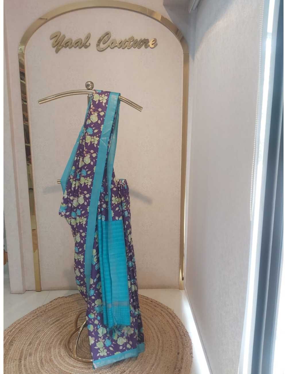 Saptal Violet & Blue Elegant Saree