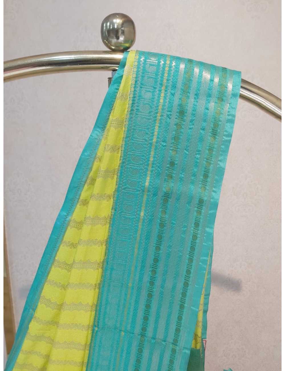 Banarasi Warm Silk Saree Lime Green