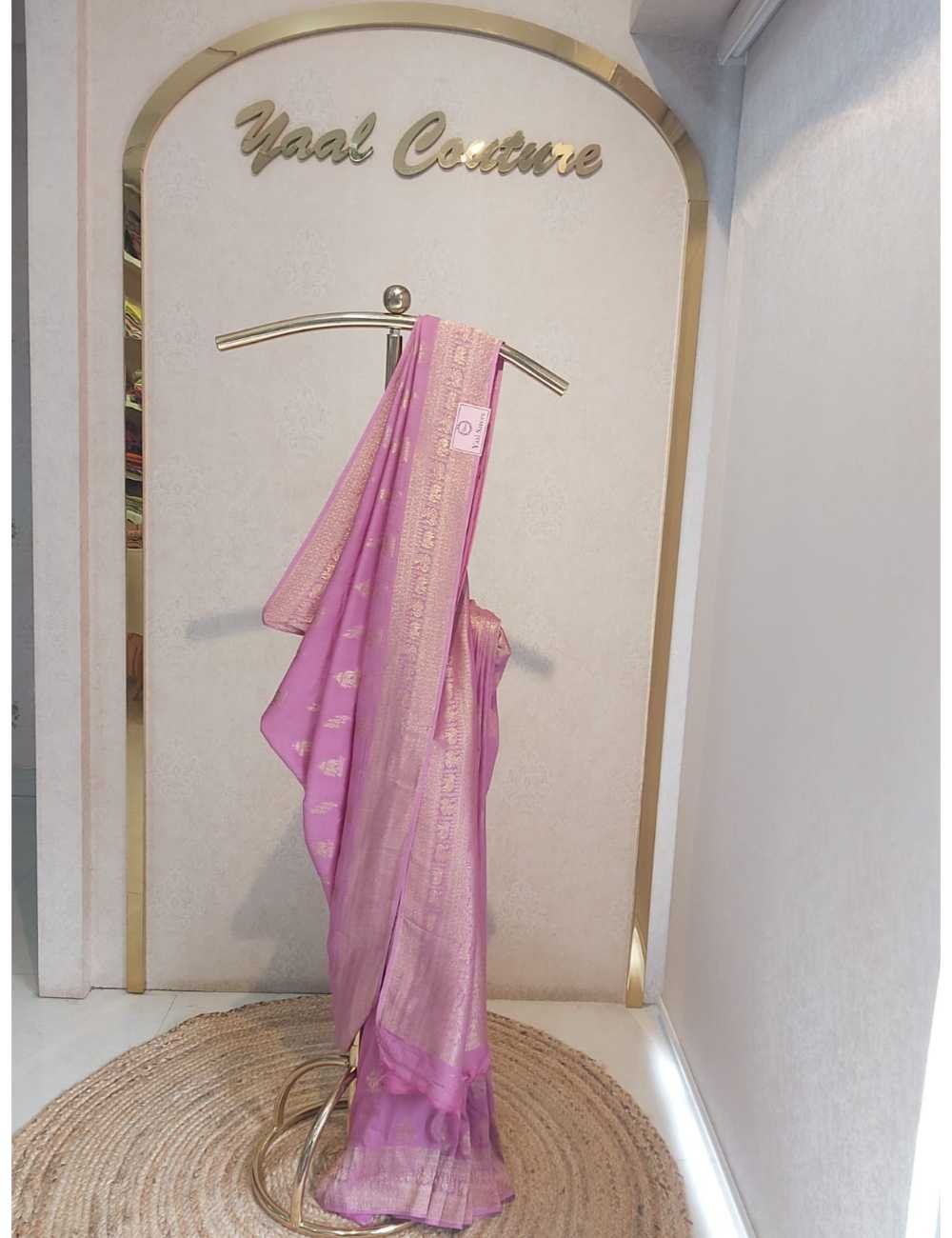 Kashmiri Silk Saree Lavender
