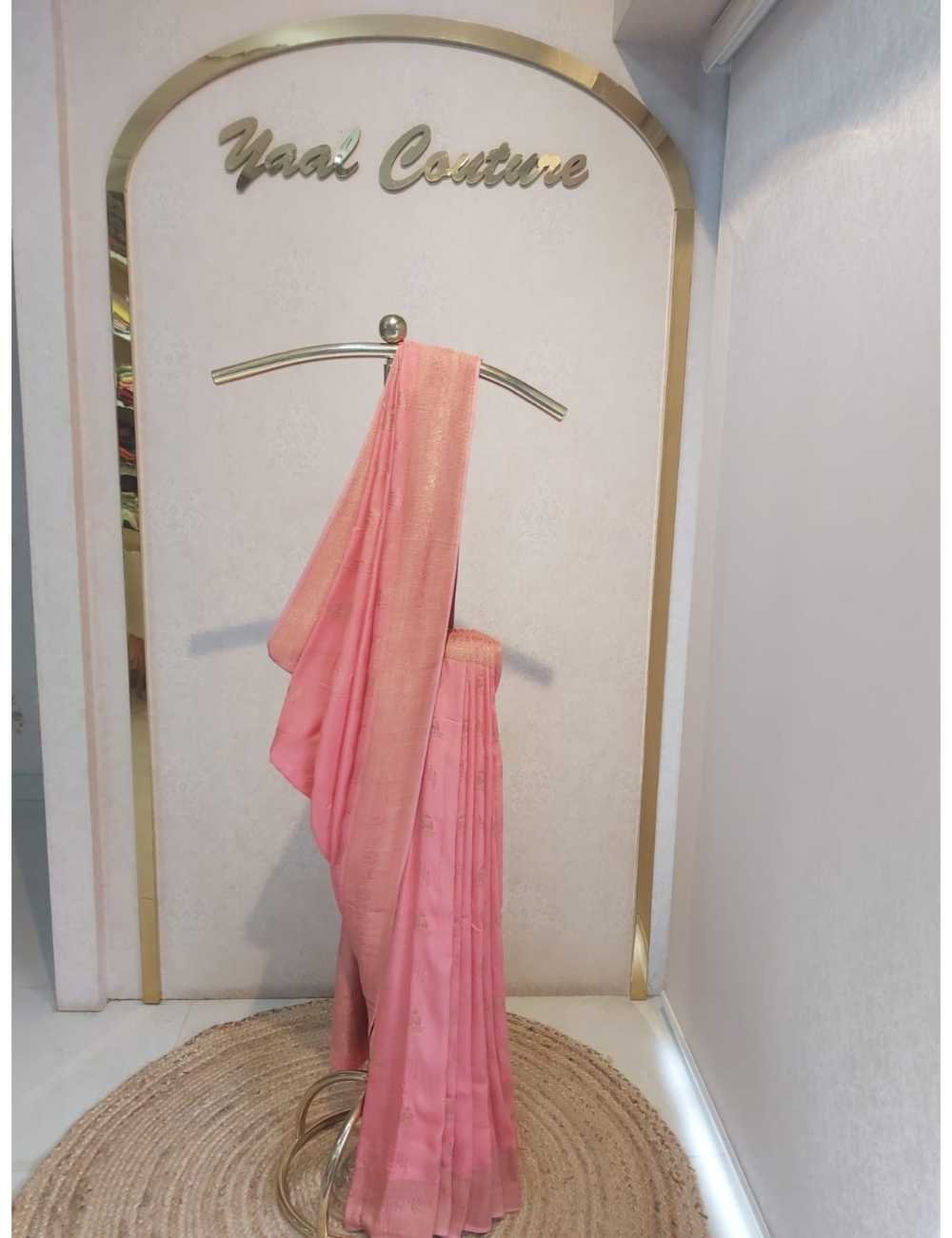Kashmiri Silk Saree Peach