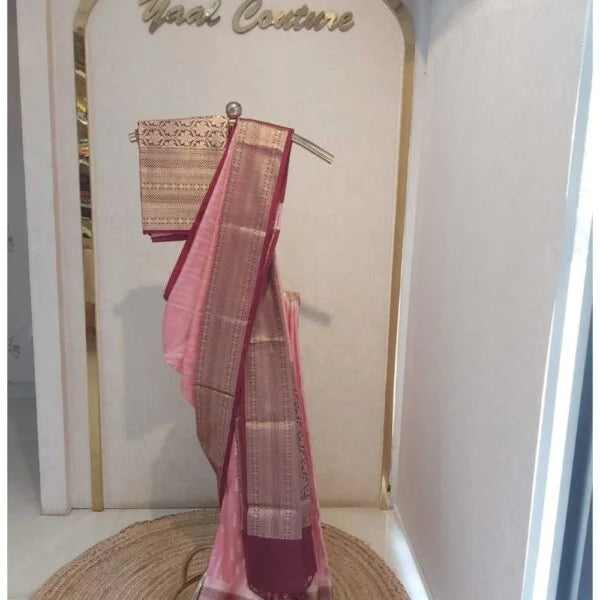 Banarasi Warm Silk Saree Pink