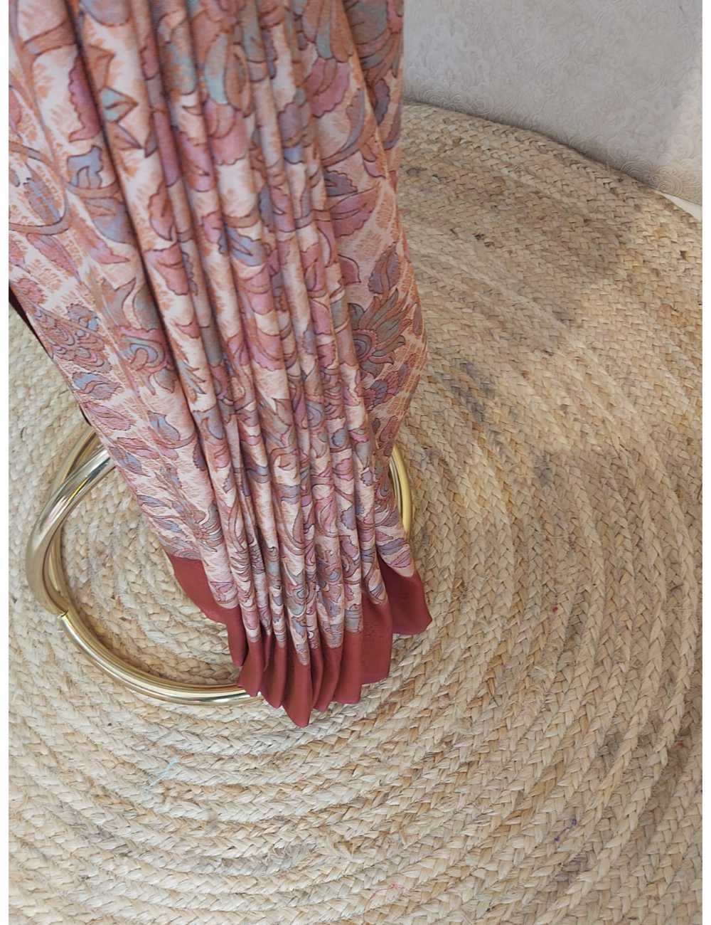 Digital Print Banarasi with Copper Zari Border