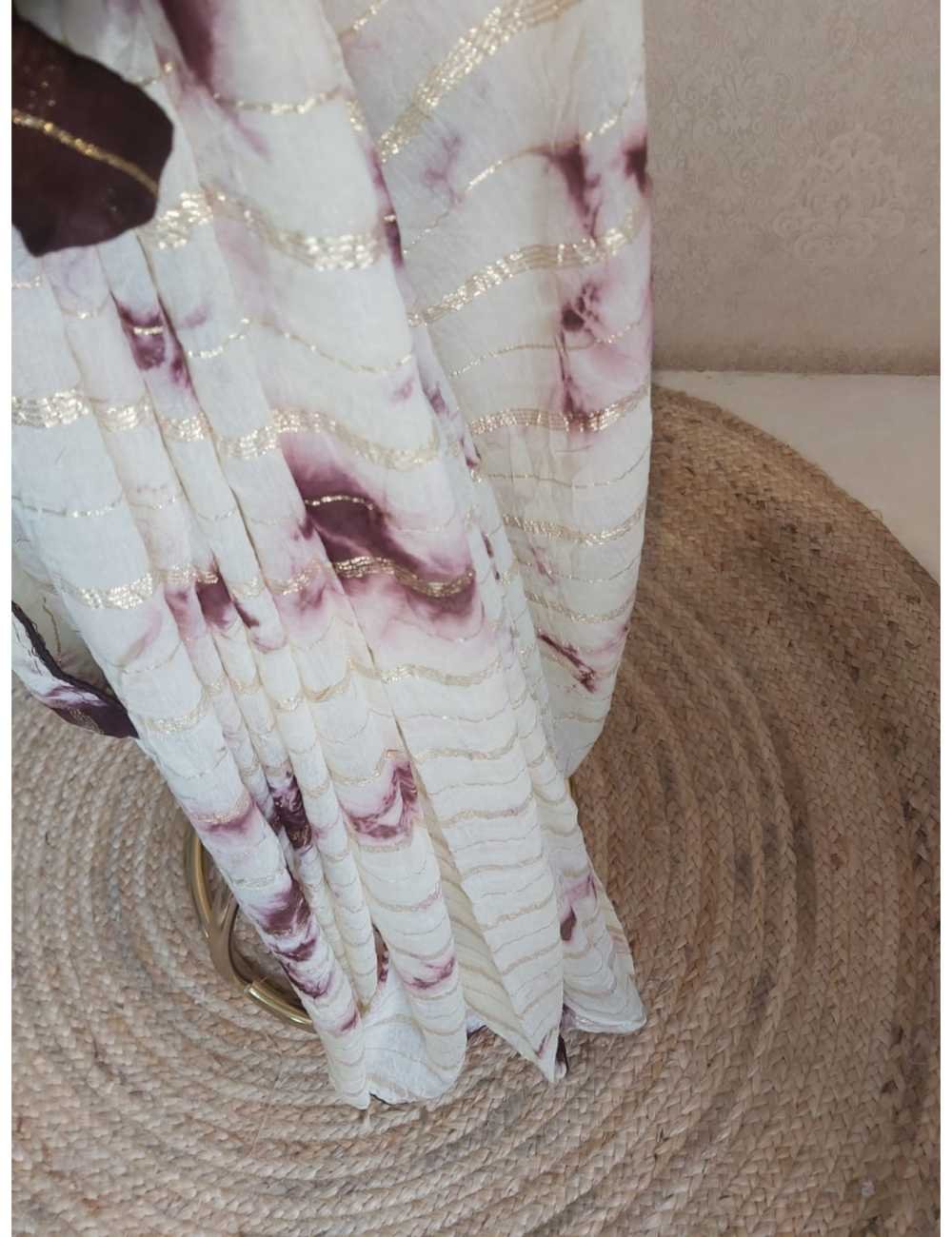 Elegant Shibori White & Brown