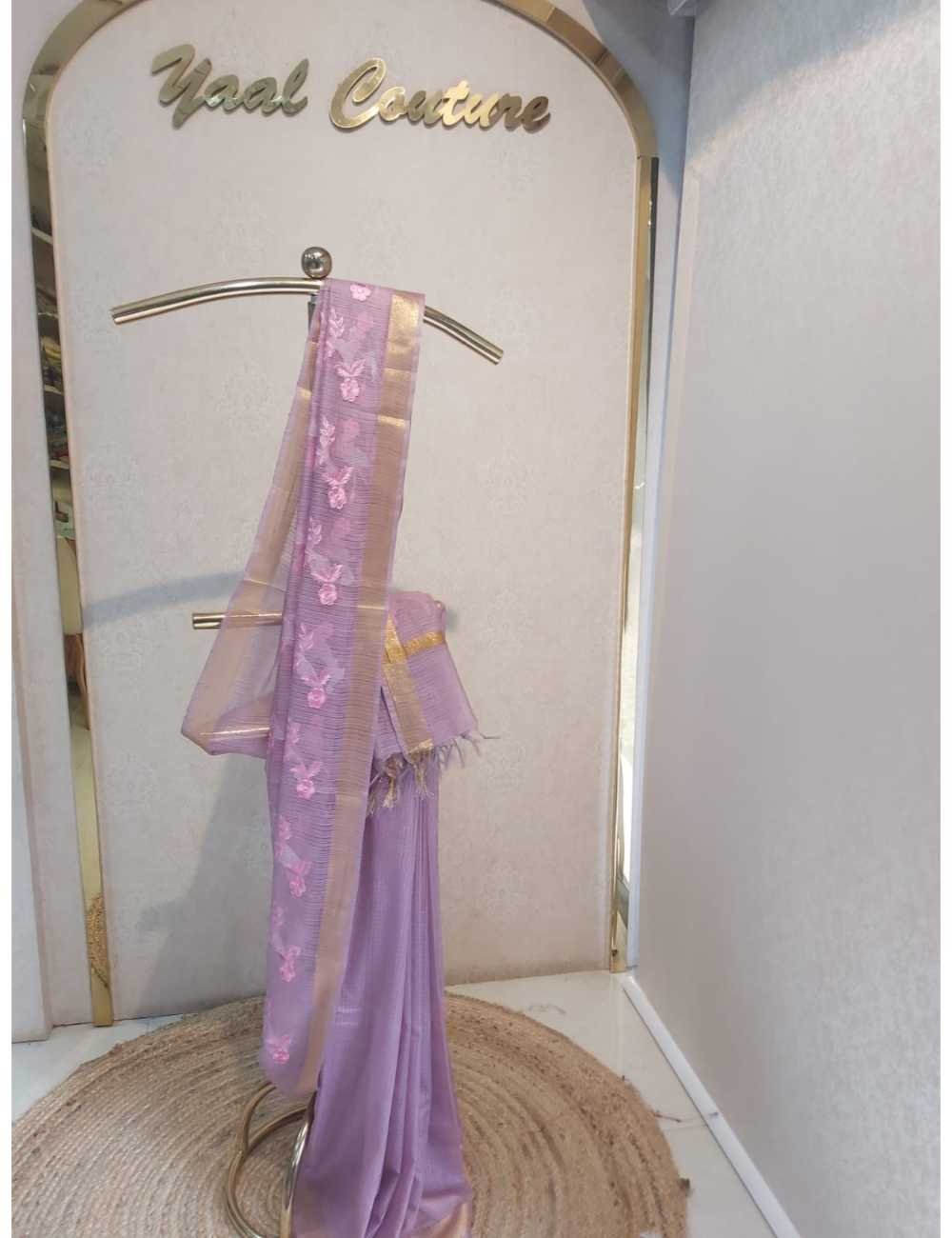 Violet Embroidery Kota Saree