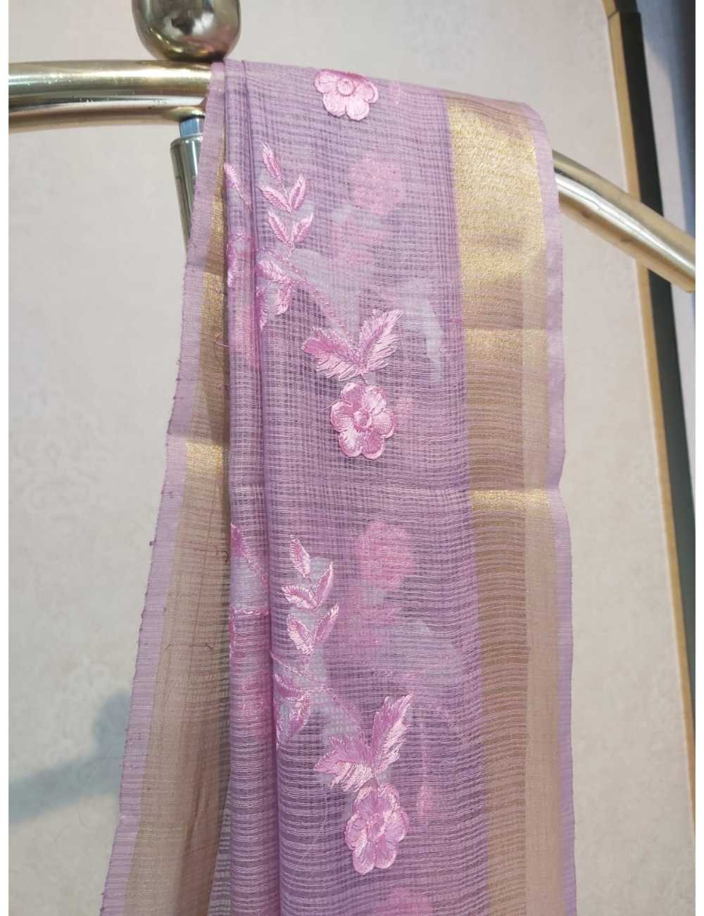 Violet Embroidery Kota Saree