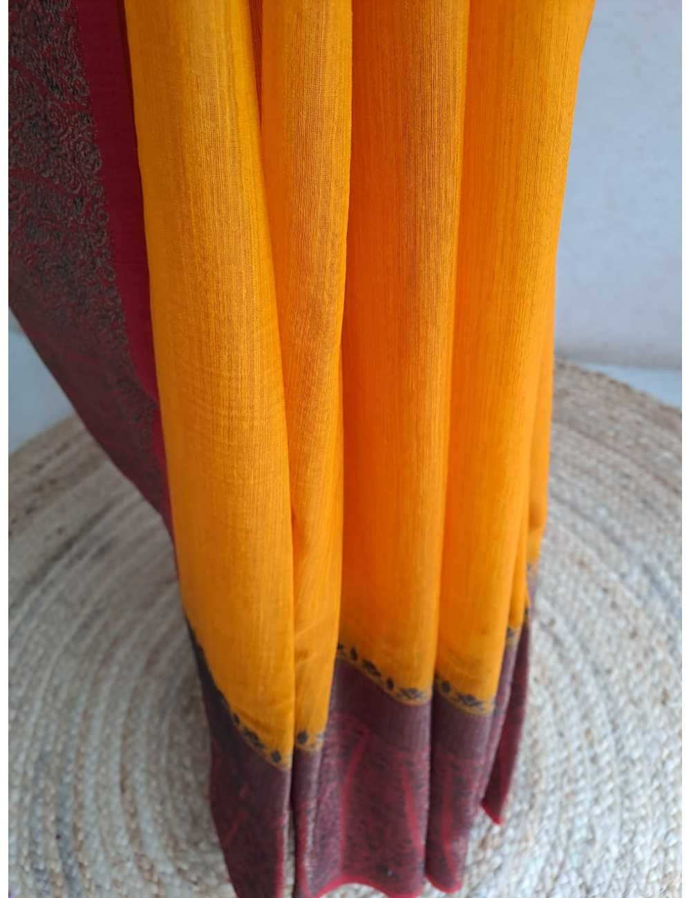 Jute in Yellow with Red Border