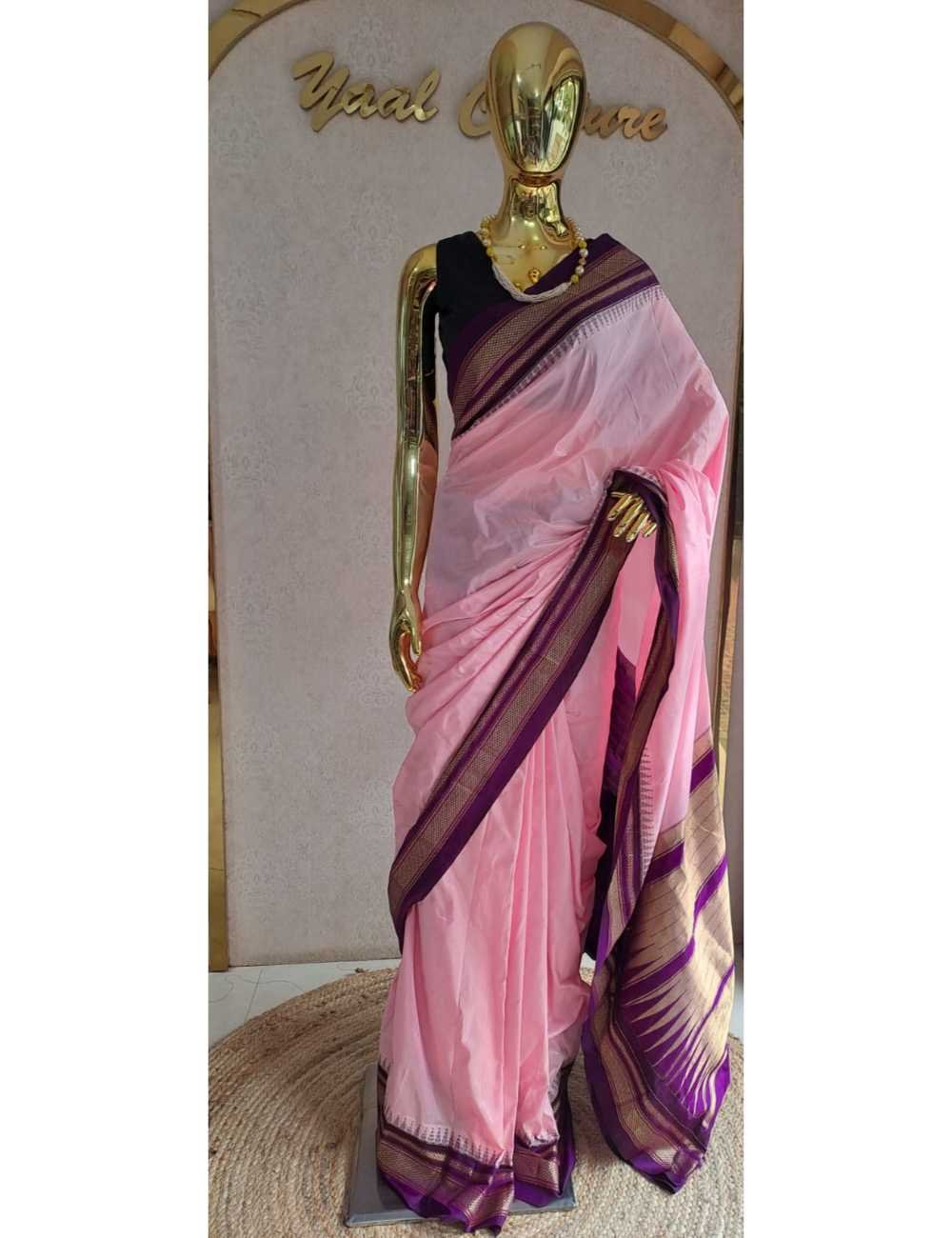 Pink And Purple Ilkal Pure Silk Saree