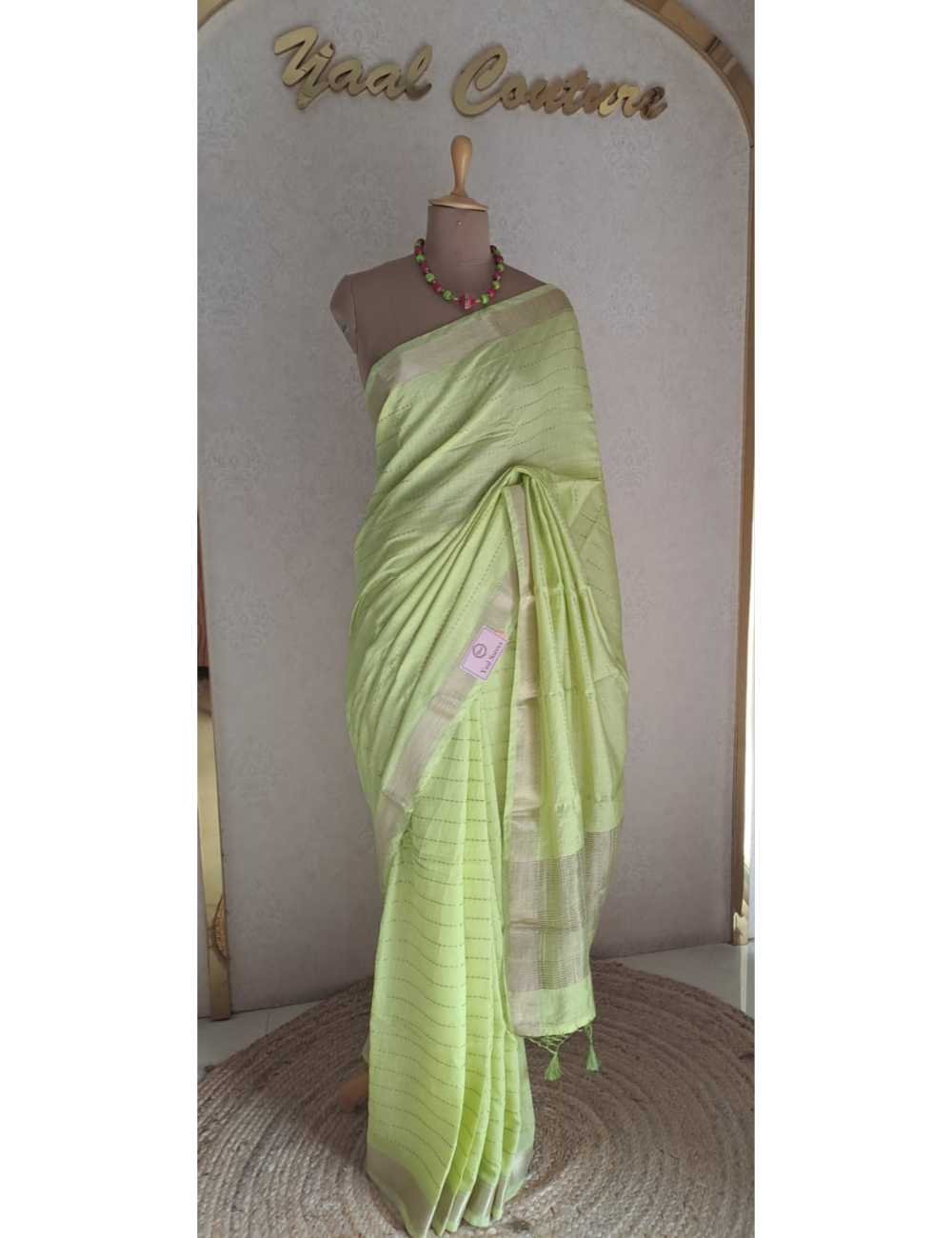 Serene Chanderi Lime Green