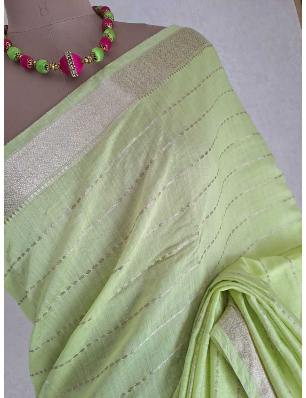 Serene Chanderi Lime Green