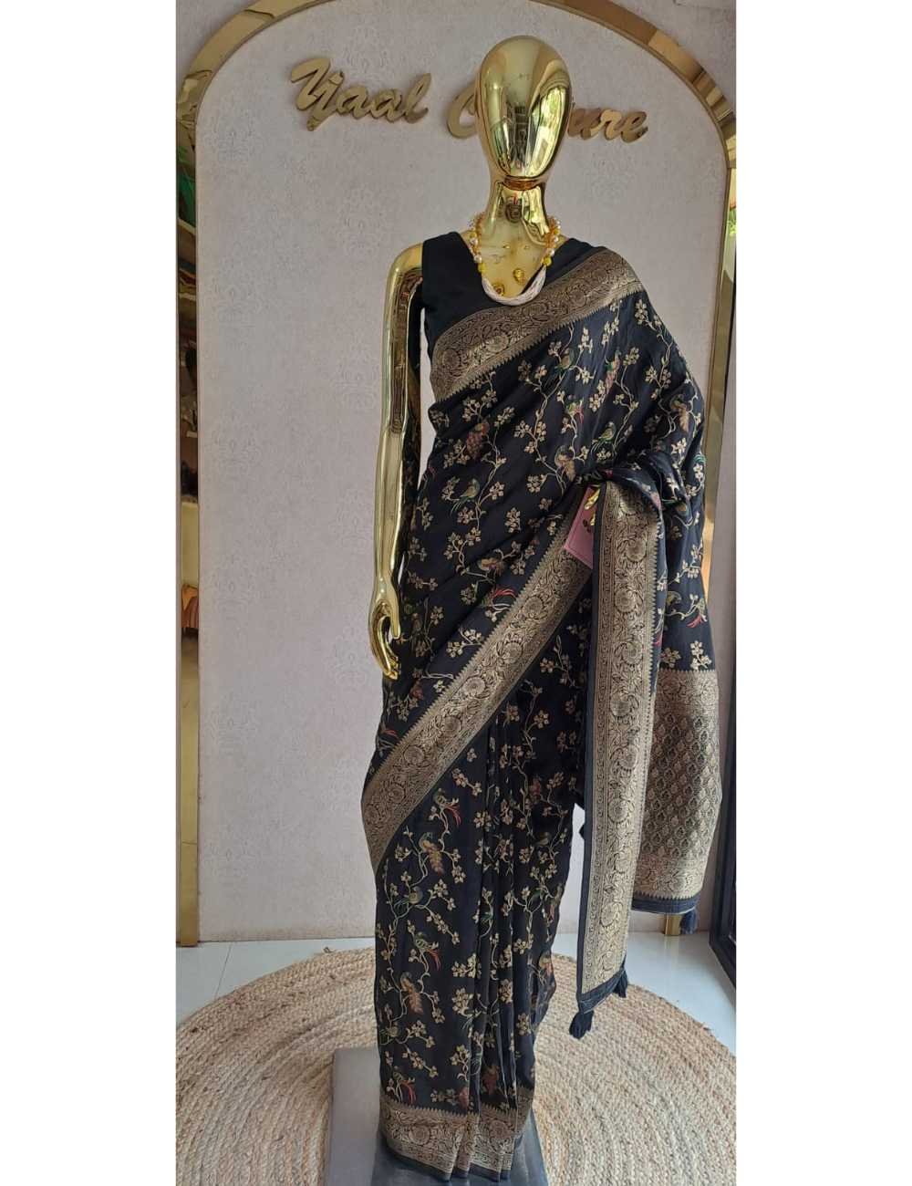 Black Pure Banarasi Munga Silk