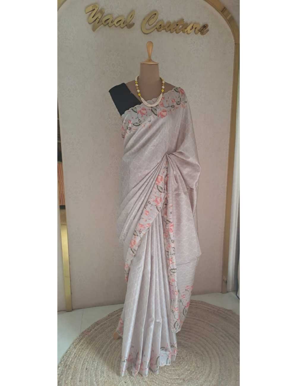 Semi Tassar Cut Work Onion Shade