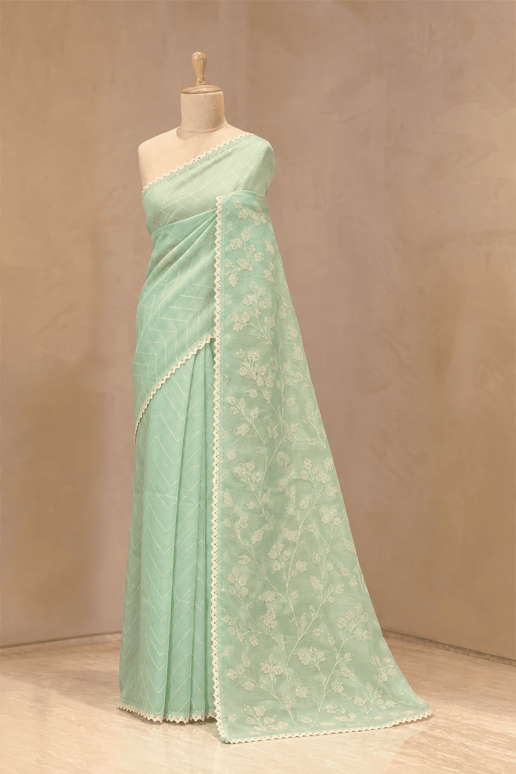 Kota saree with crosial lace