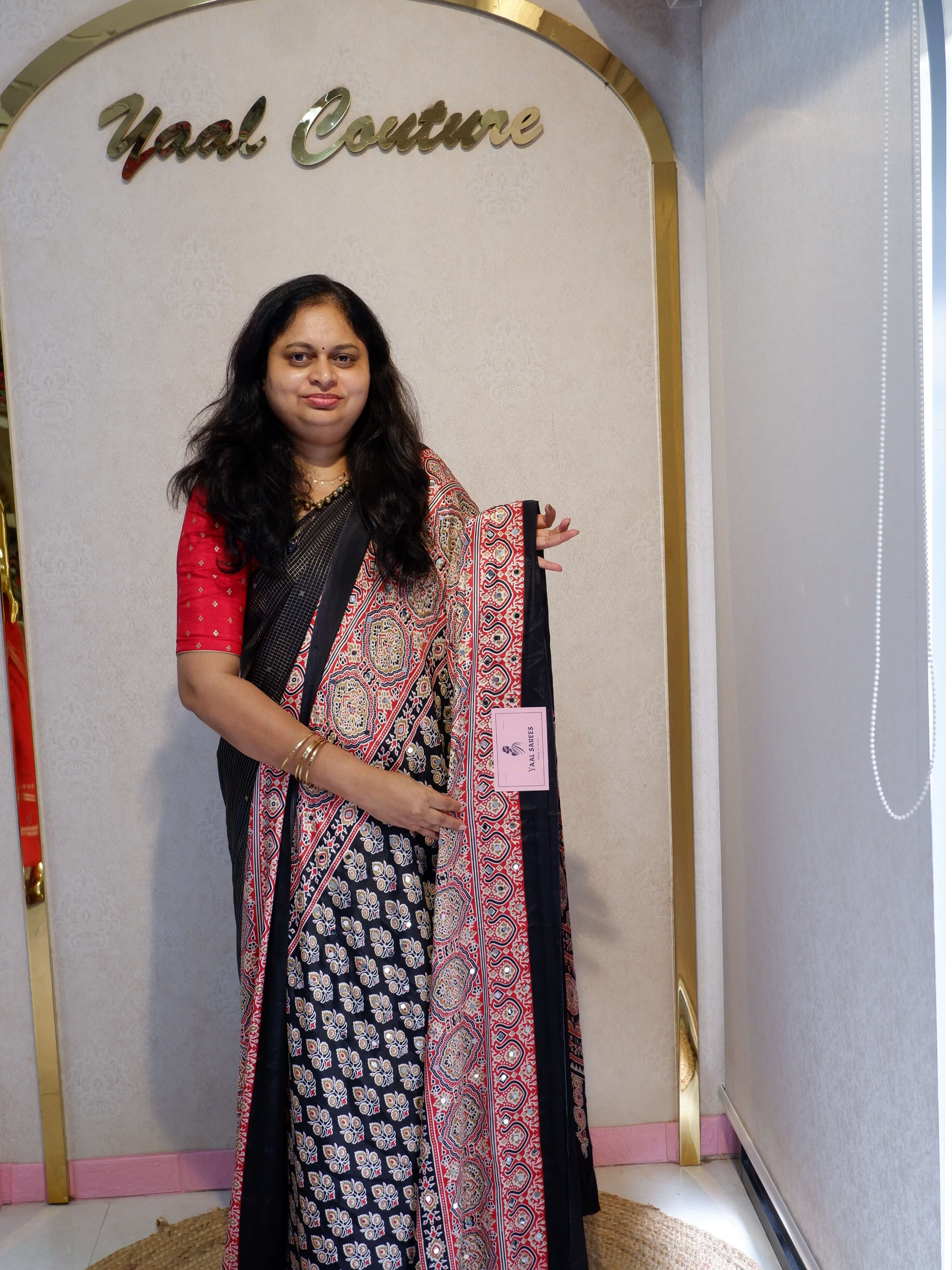 Premium Crepe Silk Mirror Work Saree – Stylish Ethnic Wear