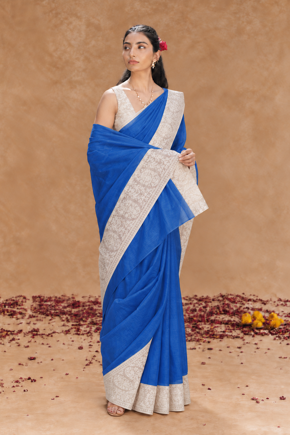 Elegant Kota Saree with Embroidered Border
