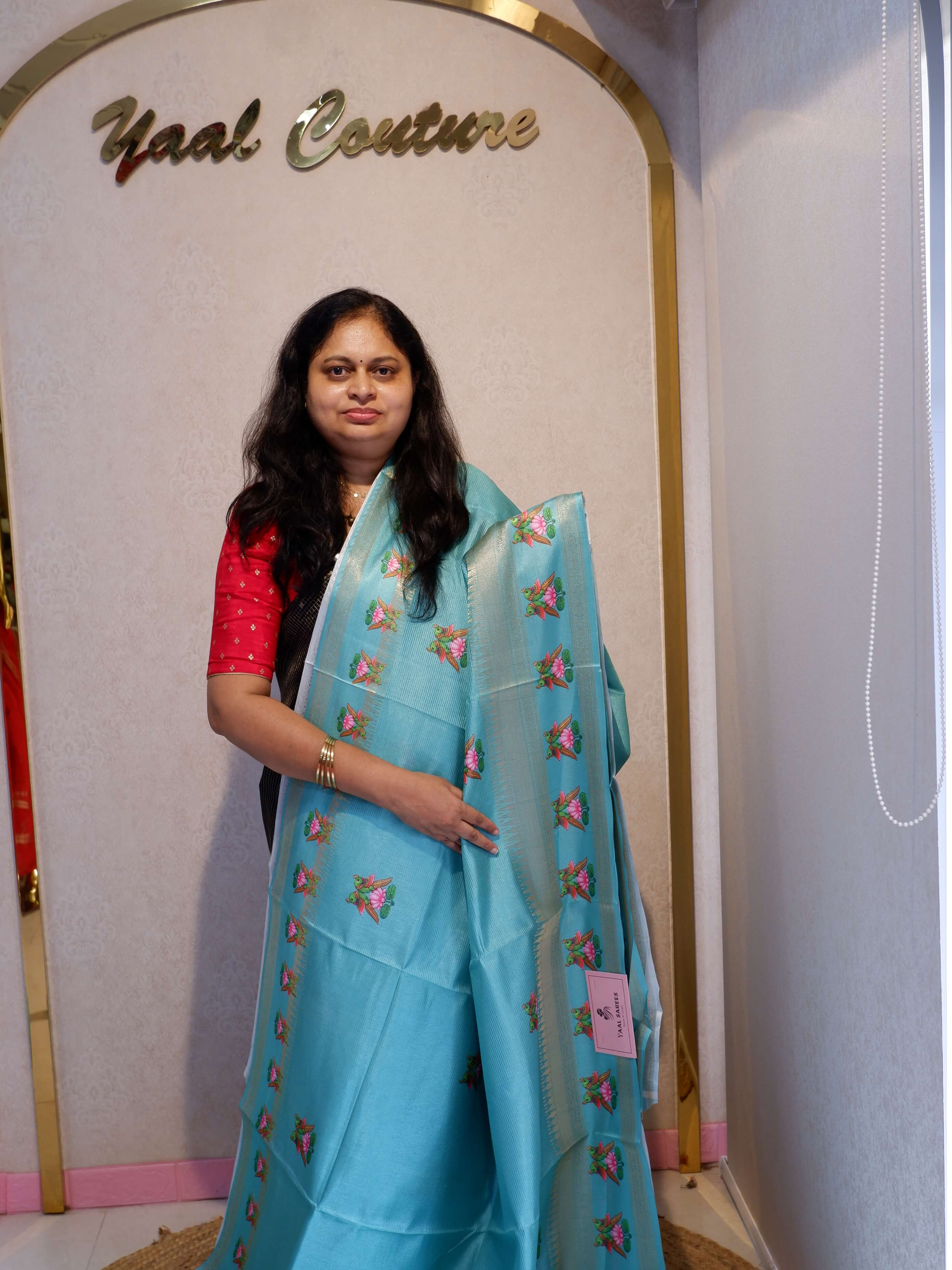 Elegant Crepe Silk Saree with Tanjore Painting Work for Women