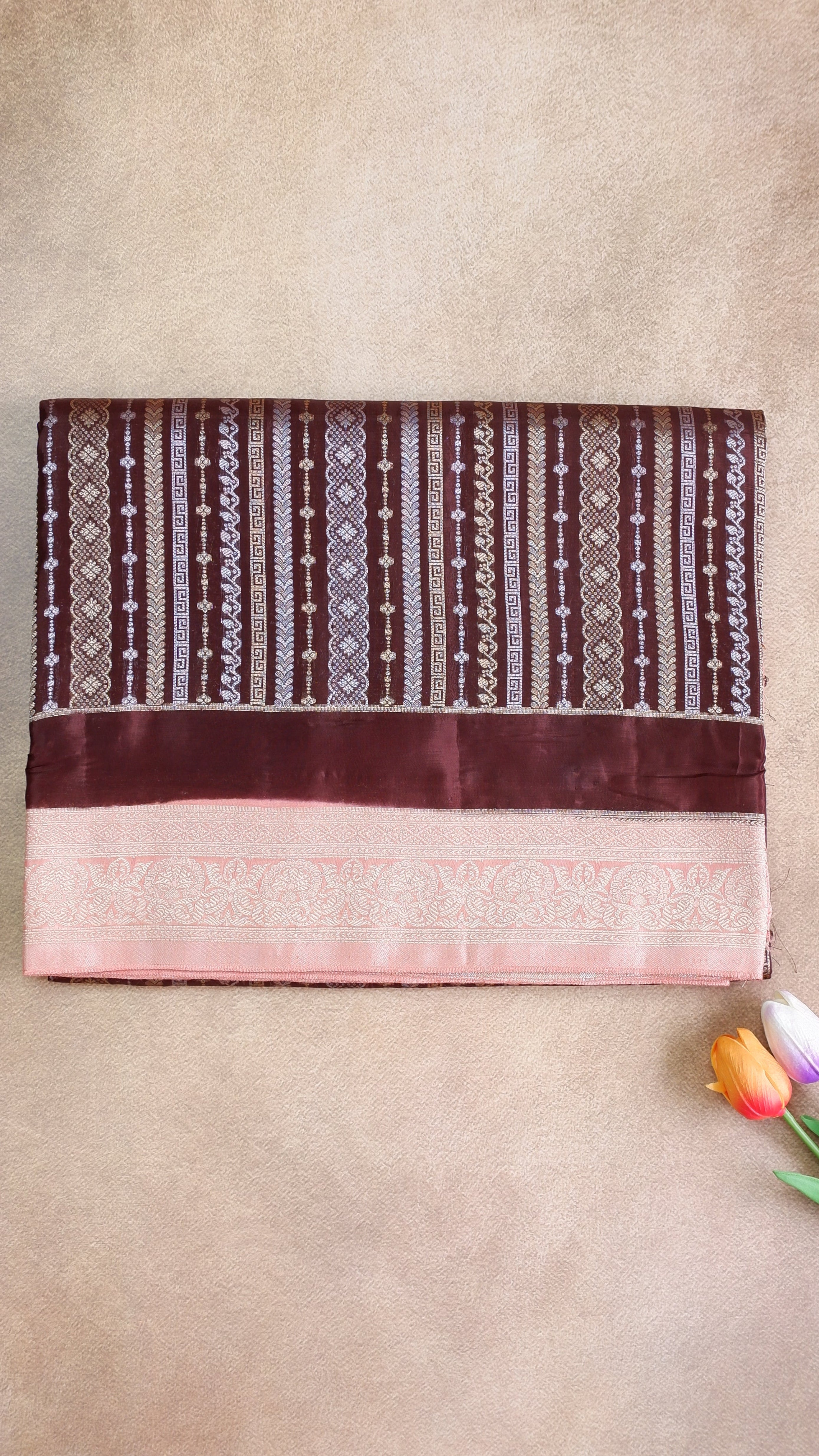 Viscose Silk Saree with Stripes | Shop Online